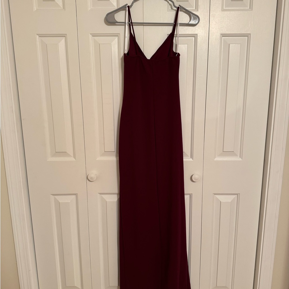 Lulu's Red Ruched Burgundy Maxi Dress - Picture 5 of 6
